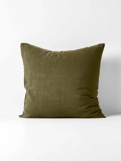 Emile Pure Linen European Pillowcase - Bronzed Olive