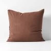 Emile Pure Linen European Pillowcase - Clove -Homewares Shop emile pure linen euro clove 1