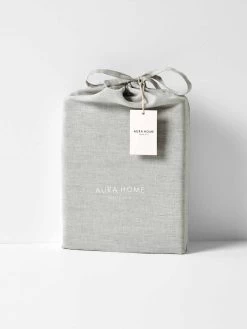 Emile Pure Linen Quilt Cover - Glacier 11 Emile Pure Linen Quilt Cover - Glacier -Homewares Shop emile pure linen flat sheet glacier packaging