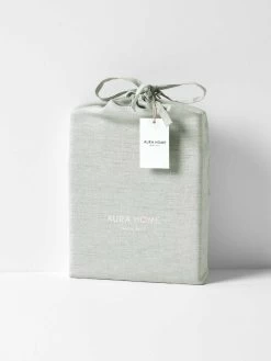 Emile Linen Flat Sheet - Mineral 9 Emile Linen Flat Sheet - Mineral -Homewares Shop emile pure linen flat shet mineral packaging 1