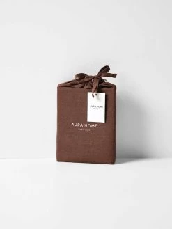 Emile Pure Linen European Pillowcase - Clove -Homewares Shop emile pure linen pillowcase clove packaging
