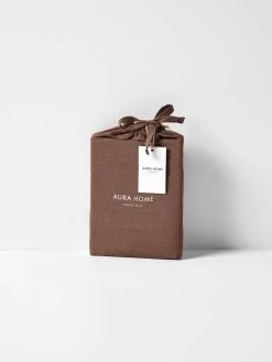Emile Linen Standard Pillowcase - Clove -Homewares Shop emile pure linen pillowcase clove packaging 2