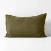 Emile Linen Standard Pillowcase - Bronzed Olive -Homewares Shop emile pure linen standard pillowcase bronzed olive