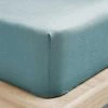 Emile Linen Fitted Sheet - Aegean Blue 1 Emile Linen Fitted Sheet - Aegean Blue -Homewares Shop emile sheets aegean blue 2