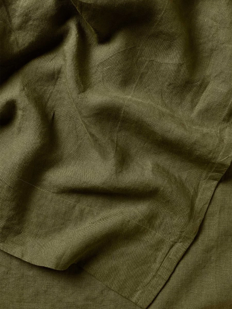 Emile Linen Fitted Sheet - Bronzed Olive 4 Emile Linen Fitted Sheet - Bronzed Olive - Image 2