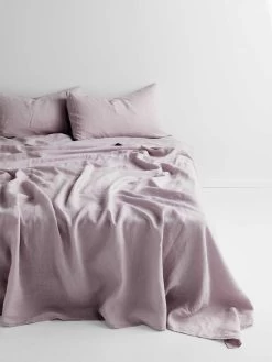 Emile Linen Flat Sheet - Burnished Lilac