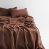 Emile Linen Flat Sheet - Clove -Homewares Shop emile sheets clove 1 3