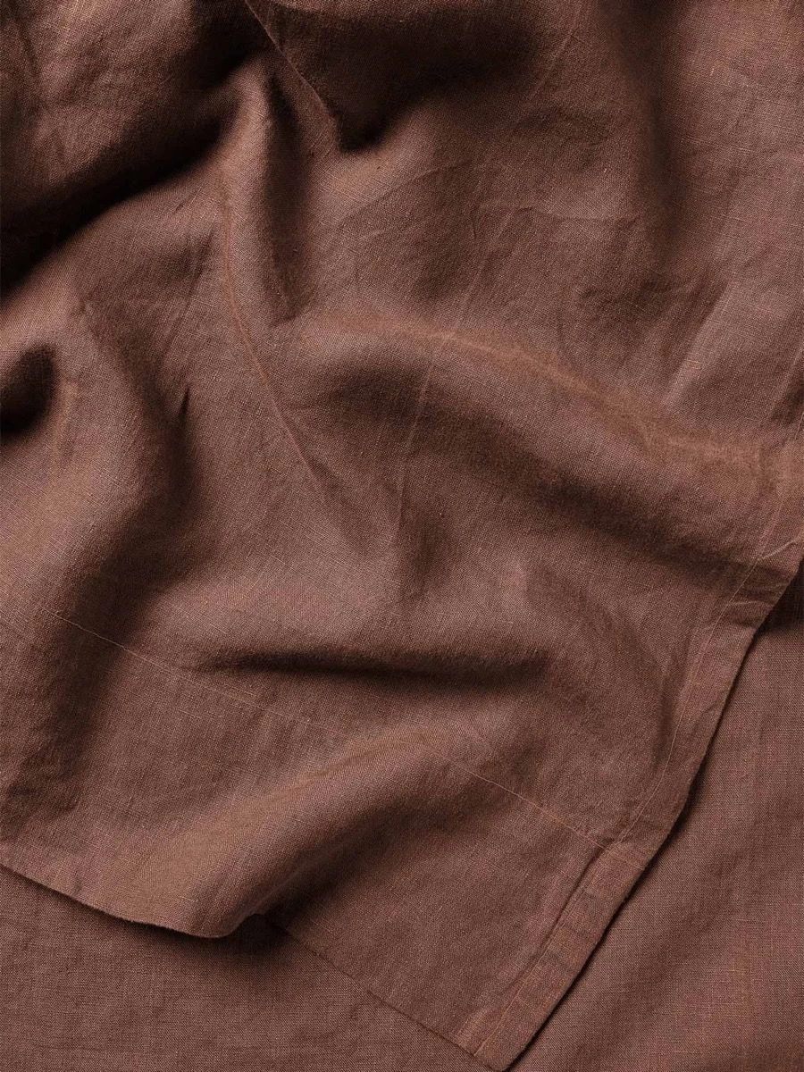 Emile Linen Flat Sheet - Clove 4 Emile Linen Flat Sheet - Clove - Image 2