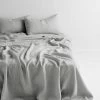 Emile Linen Flat Sheet - Glacier