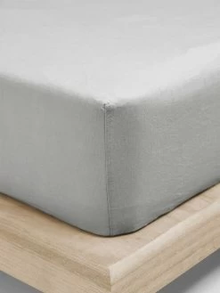 Emile Linen Fitted Sheet - Glacier