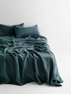 Emile Linen Flat Sheet - Greystone