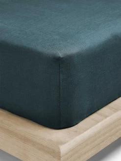 Emile Linen Fitted Sheet - Greystone