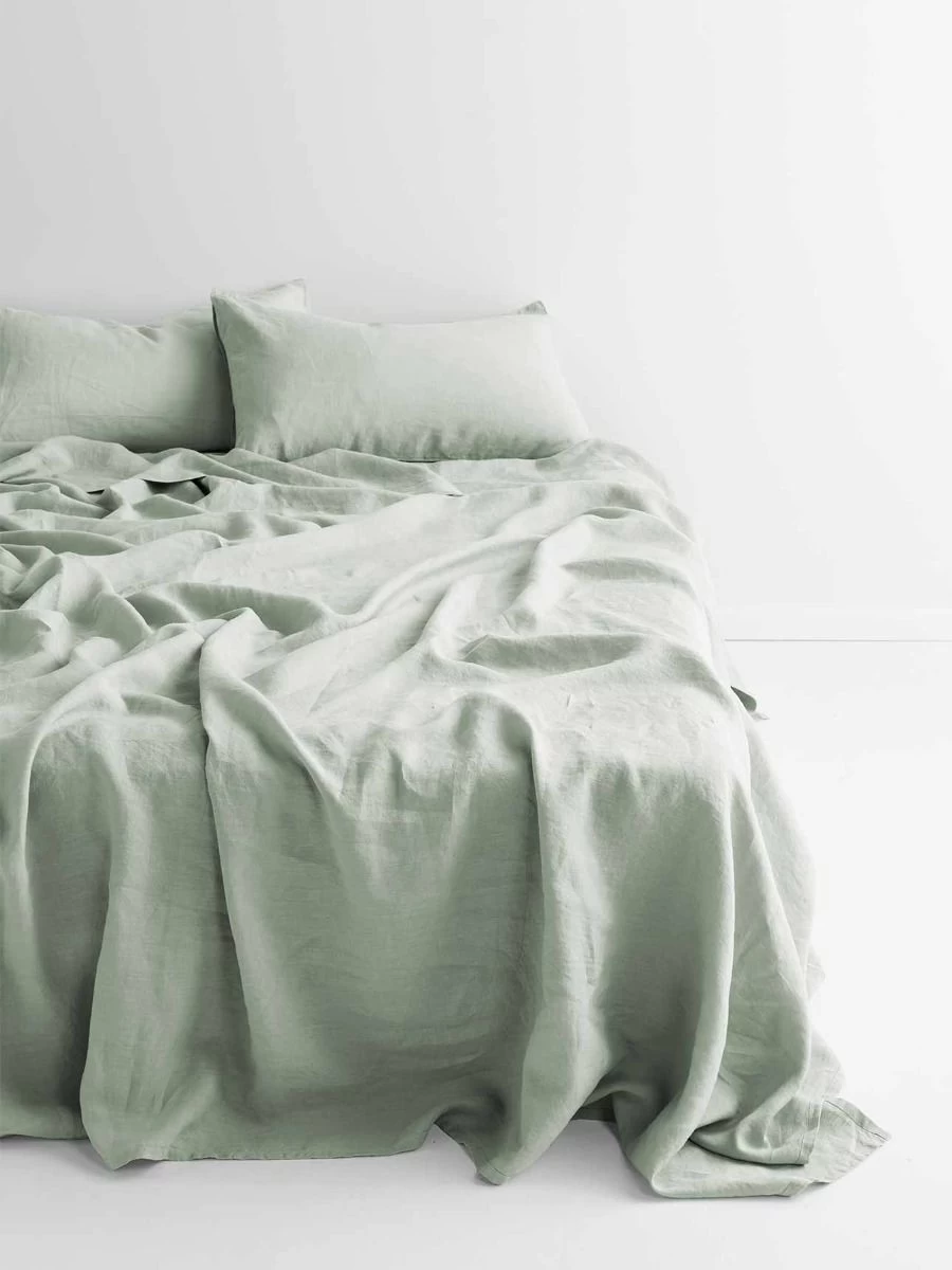 Emile Linen Flat Sheet - Mineral 3 Emile Linen Flat Sheet - Mineral