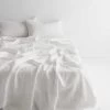 Emile Linen Flat Sheet - Marshmallow 2 Emile Linen Flat Sheet - Marshmallow -Homewares Shop emile sheets white 1 1