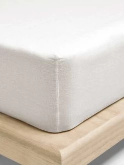 Emile Linen Fitted Sheet - Marshmallow