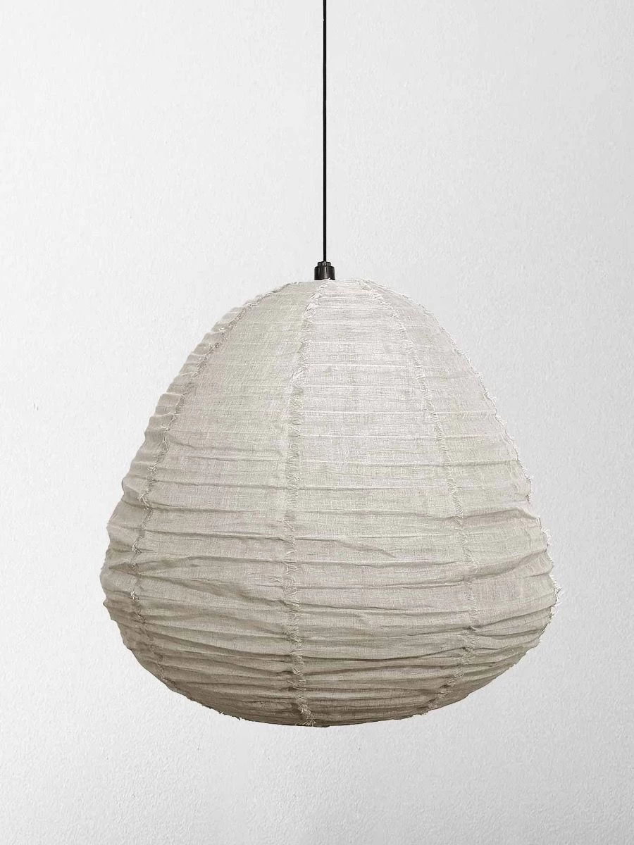 Fringed Linen Light Shade Large - Natural 3 Fringed Linen Light Shade Large - Natural