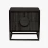 Benjamin Ripple Bedside Table - Black