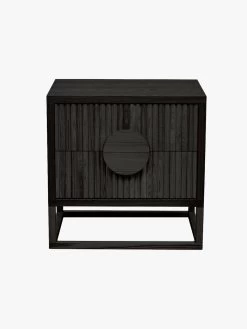 Benjamin Ripple Bedside Table - Black