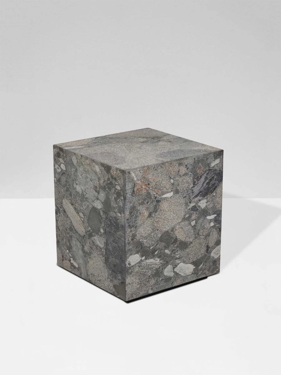 Rufus Block Square Marble Side Table - Grey Fleck Marble 4 Rufus Block Square Marble Side Table - Grey Fleck Marble - Image 2
