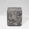 Rufus Block Square Marble Side Table - Grey Fleck Marble -Homewares Shop globe west rufus block square marble side table 2