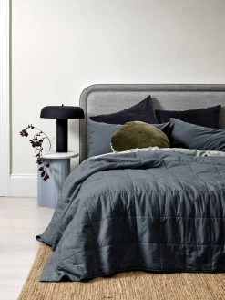 Halo Organic Coverlet - Steel