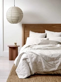 Cloud Fringed Round Pendant - Natural -Homewares Shop halo organic bed cover white sand 1