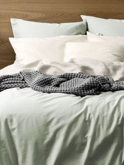 Halo Organic Cotton Quilt Cover - Peppermint 6 Halo Organic Cotton Quilt Cover - Peppermint -Homewares Shop halo organic bed linen sage detail 2