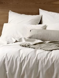 Halo Organic Cotton Quilt Cover - Sand -Homewares Shop halo organic bed linen white sand detail 2