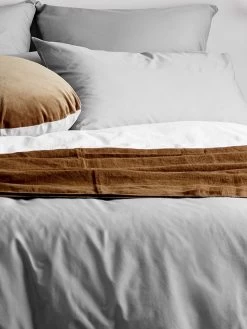 Halo Organic Cotton Quilt Cover - Pebble 8 Halo Organic Cotton Quilt Cover - Pebble -Homewares Shop halo organic cotton bedlinen pebble detail