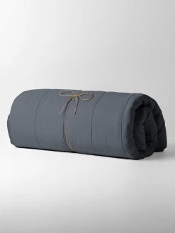 Halo Organic Coverlet - Steel -Homewares Shop halo organic coverlet steel 1