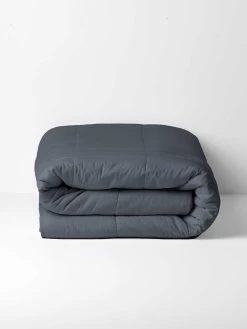 Halo Organic Coverlet - Steel -Homewares Shop halo organic coverlet steel 2