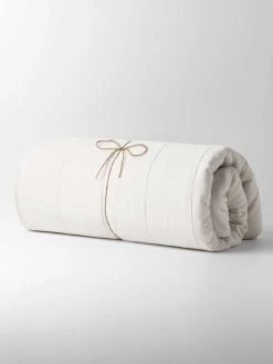 Halo Organic Coverlet - Sand -Homewares Shop halo organic coverlet white sand 1