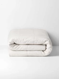 Halo Organic Coverlet - Sand -Homewares Shop halo organic coverlet white sand 2