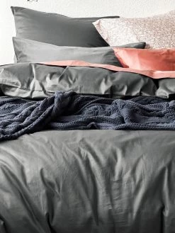 Halo Organic Sateen Quilt Cover - Shadow -Homewares Shop halo organic sateen bedlinen shadow detail 3