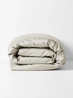 Halo Organic Sateen Quilt Cover - Feather -Homewares Shop halo organic sateen quilt cover feather rolled 3