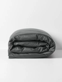 Halo Organic Sateen Quilt Cover - Shadow -Homewares Shop halo organic sateen quilt cover shadow rolled