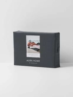 Halo Organic Sateen Sheet Set - Shadow -Homewares Shop halo organic sateen sheets shadow packaging