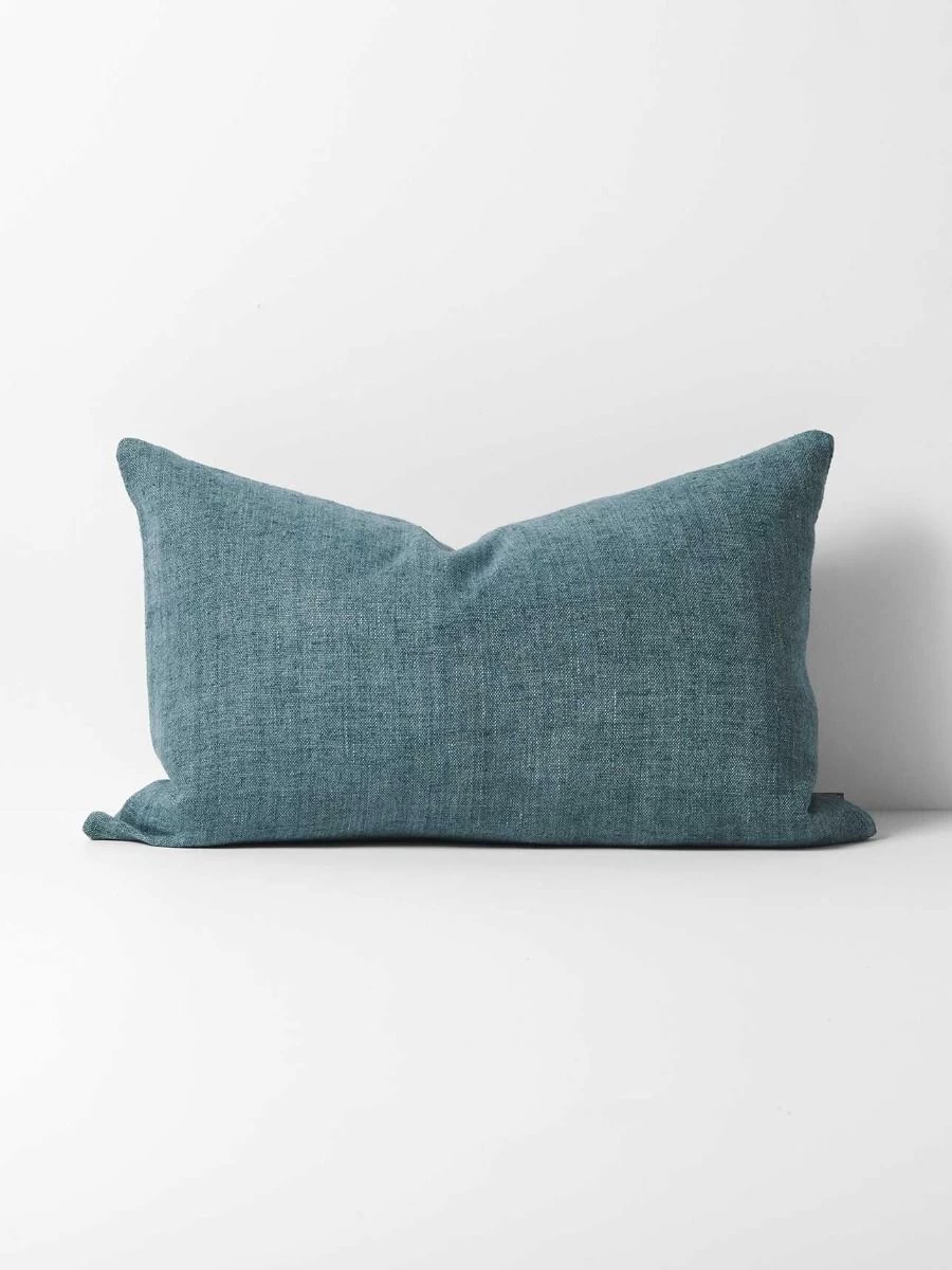 Heavy Linen Rectangle Cushion - Bluestone 3 Heavy Linen Rectangle Cushion - Bluestone
