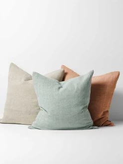 Heavy Linen Cushion - Mist -Homewares Shop heavy linen cushion group 55cm