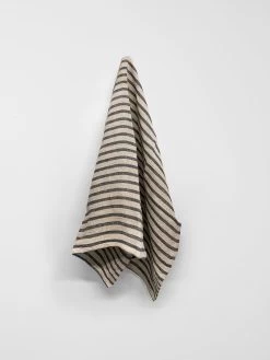 Heirloom Stripe Tea Towel - Charcoal