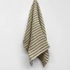 Heirloom Stripe Tea Towel - Khaki -Homewares Shop heirloom stripe tea towel khaki