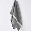 Herringbone Tea Towel - Charcoal -Homewares Shop herringbone linen tea towel charcoal 1