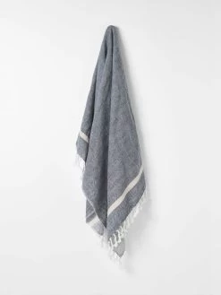 Herringbone Throw - Indigo