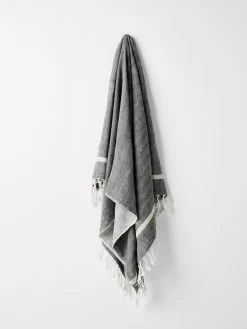 Herringbone Throw - Charcoal