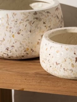 Shell Wide Planter - Small -Homewares Shop inartisan koen lightweight shell finish open pots 3 1