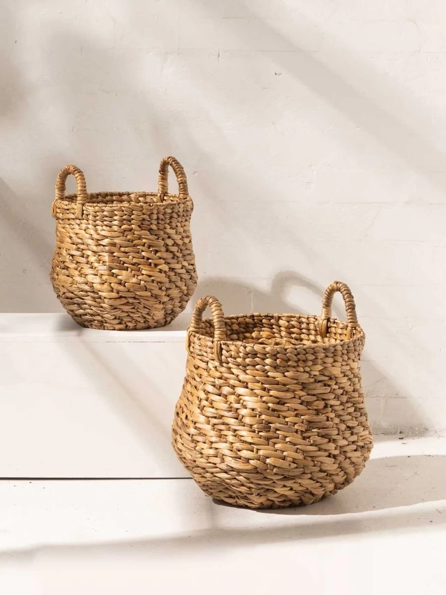 Waterhyacinth Octagonal Belly Basket - Small 4 Waterhyacinth Octagonal Belly Basket - Small - Image 2
