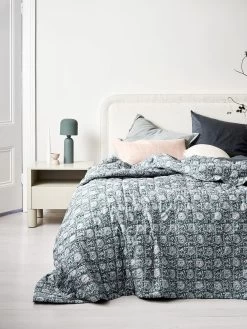 Jaipur Standard Pillowcase - Mineral & Indian Teal -Homewares Shop jaipur bedcover mineral indian teal 2