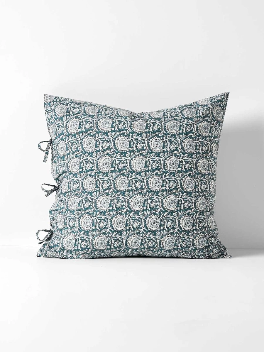 Jaipur European Pillowcase - Mineral & Indian Teal 3 Jaipur European Pillowcase - Mineral & Indian Teal