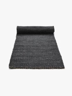 Jute Hall Runner - Black -Homewares Shop jute hall runner rolled midnight 1