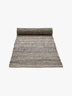 Herringbone Hall Runner - Black/Natural -Homewares Shop jute rug hall runner rolled herringbone black 2